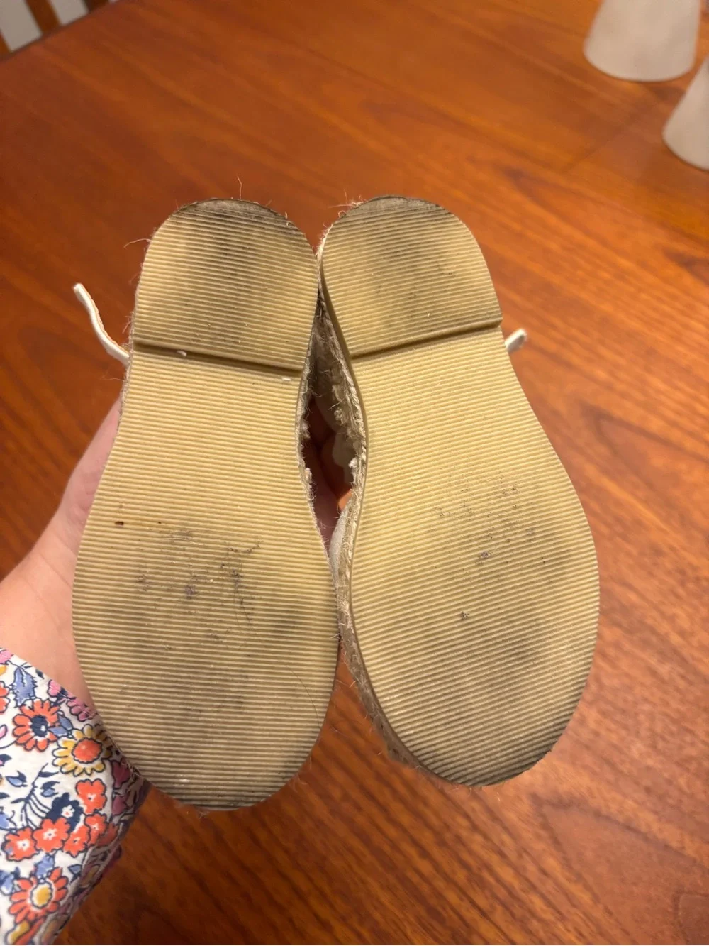 Janie and Jack Cream Canvas Bow Espadrille Sandals